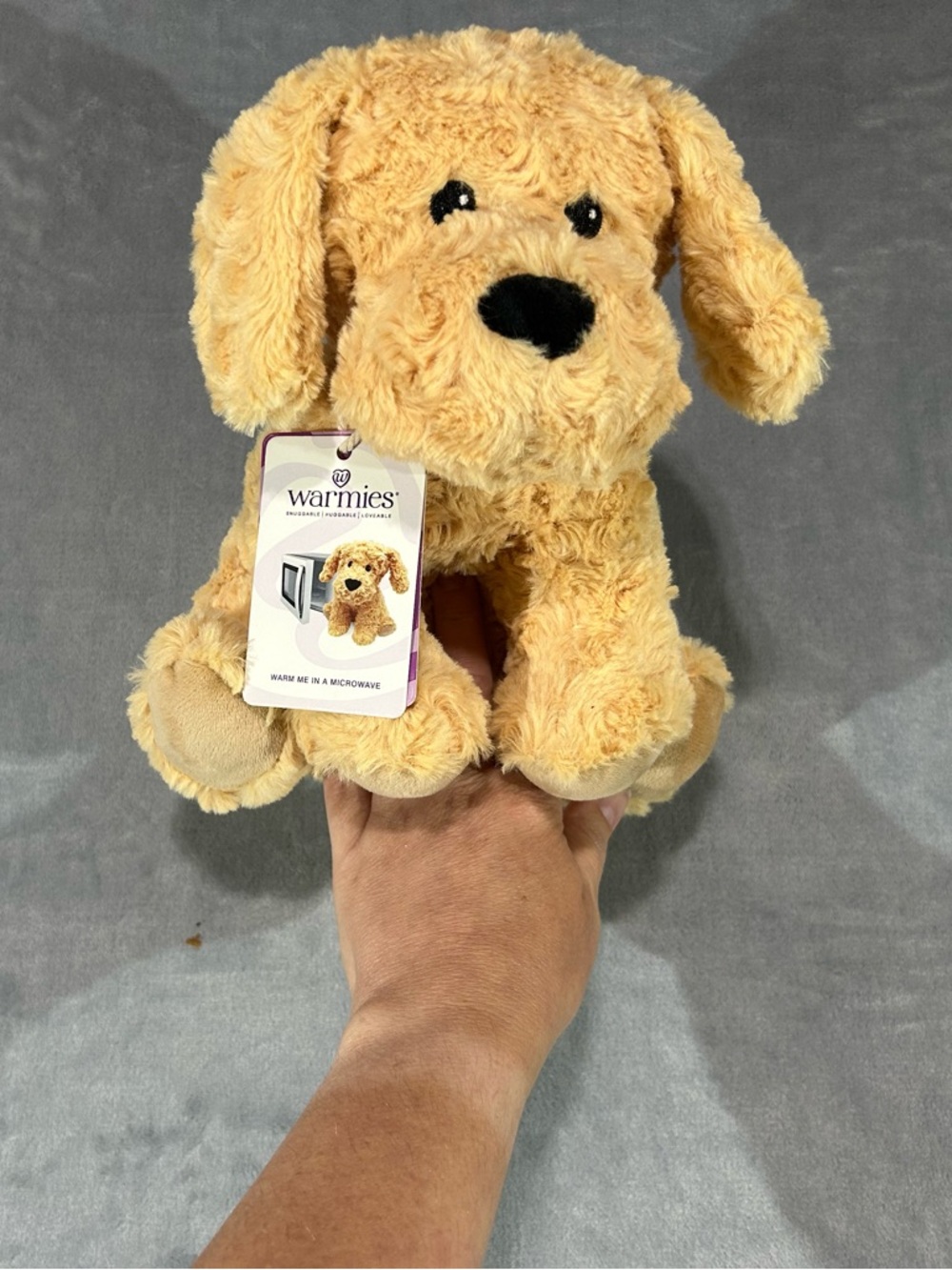 Warm Plush Dog Toy in Light Tan - Warmies Brand